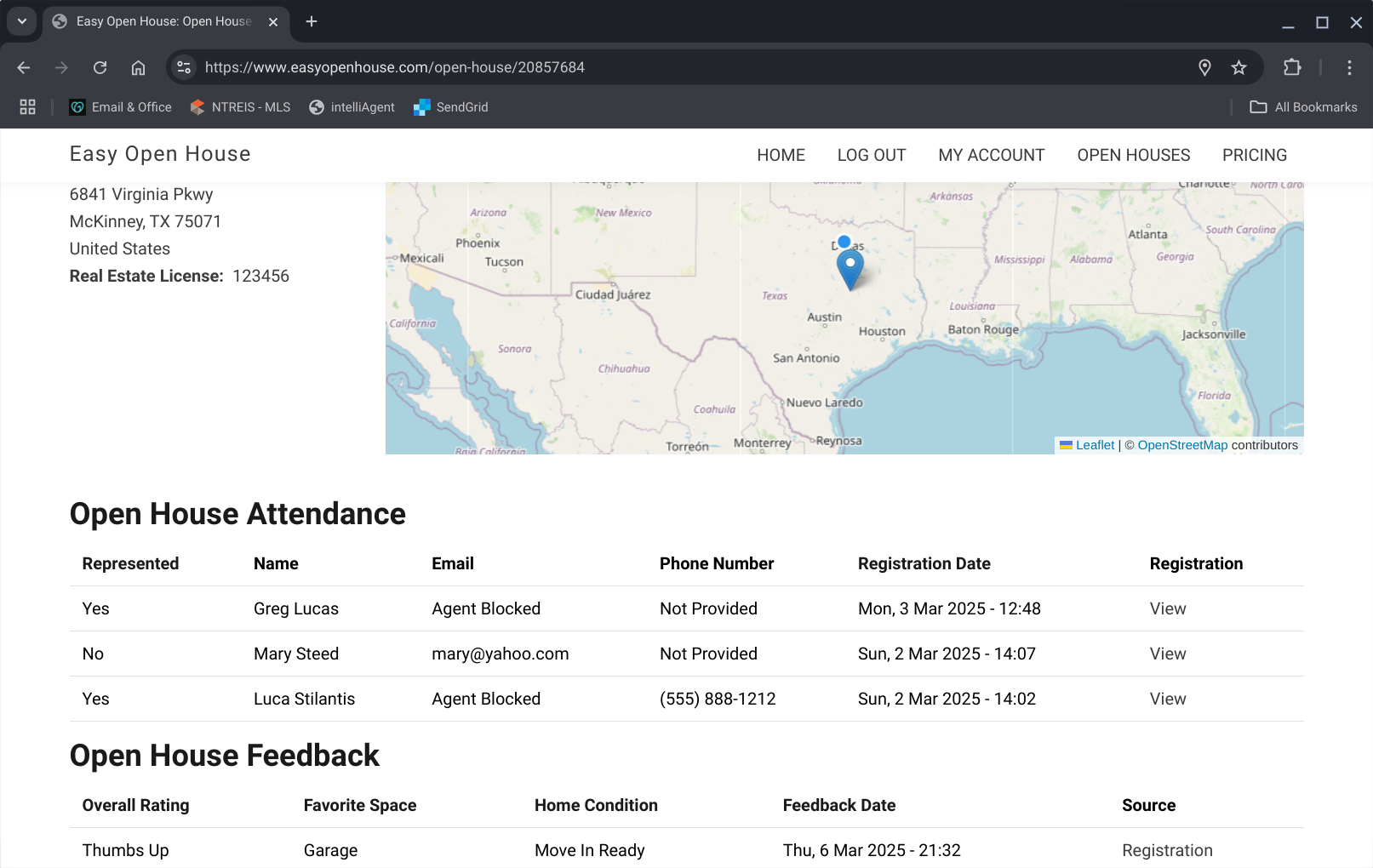Open House Feedback
